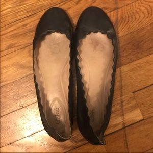 Chloe Lauren Scalloped Ballet Flats Leather 9.5
